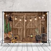 Lofaris Rustic Western Barn Cowboy Decor Wood Door Backdrop